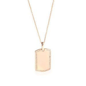 My Story Champagne Diamond Dog Tag Pendant 14K Rose Gold 0.38 Ctw.